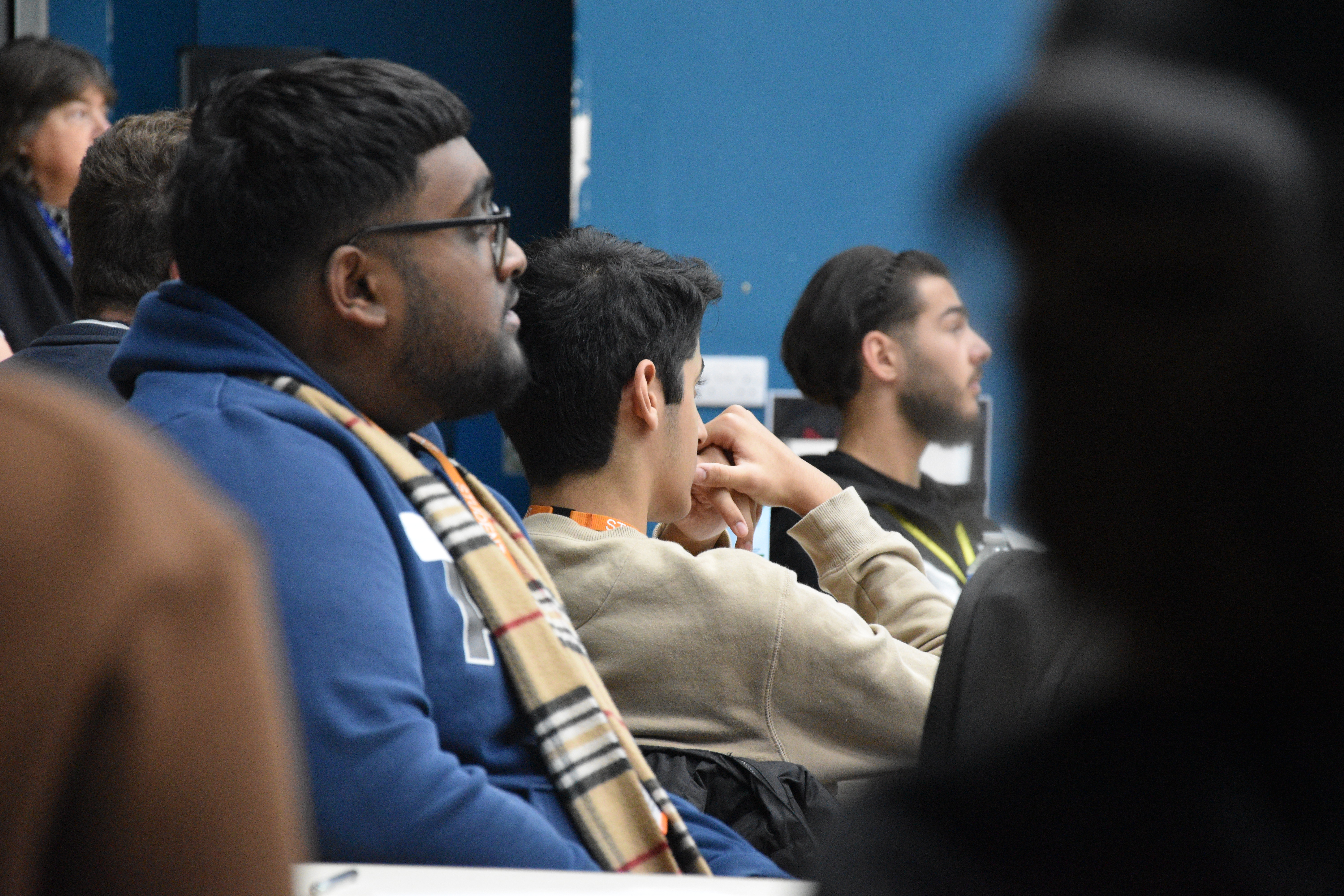 Students listening to talk