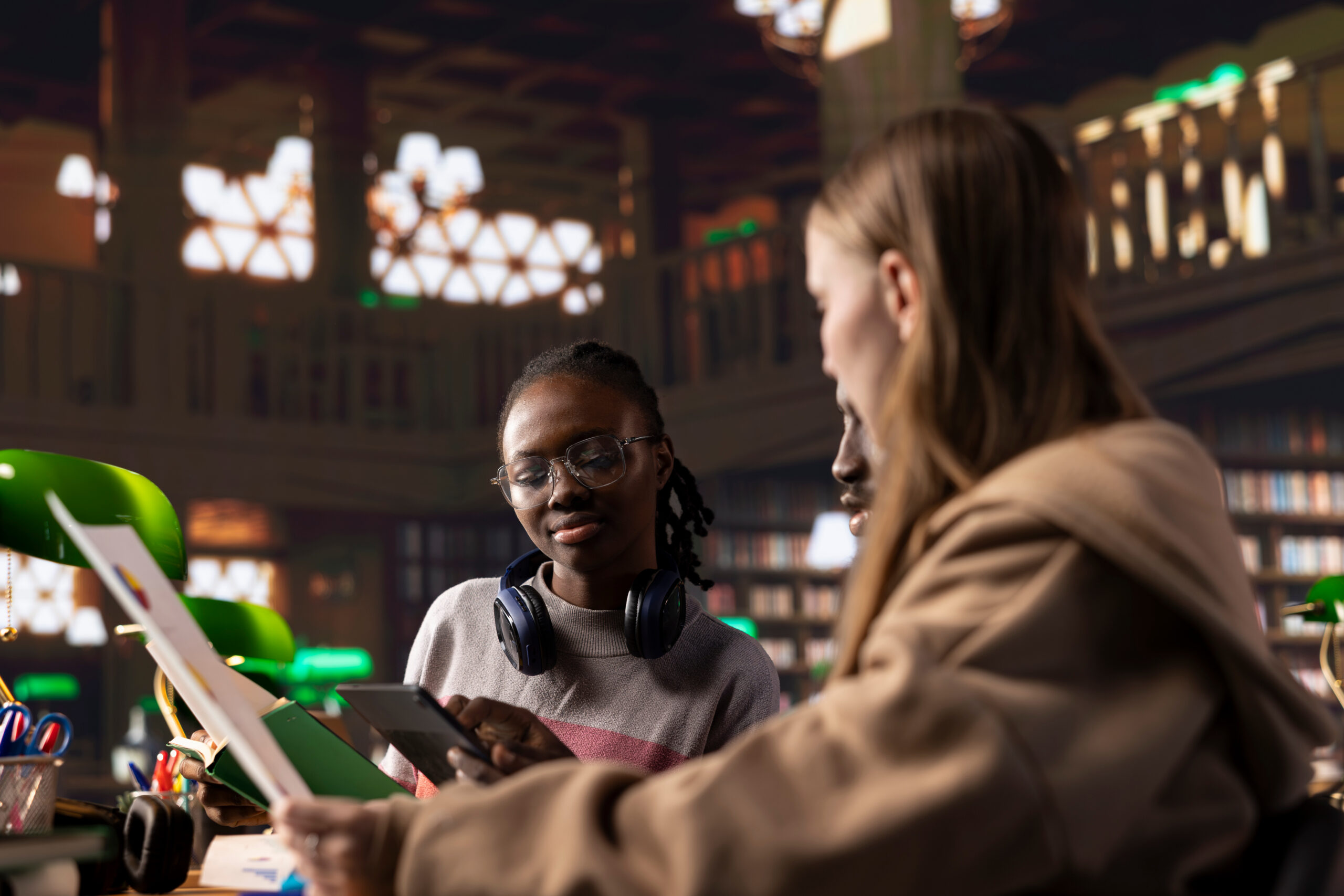 Stanmore College Accounting - Multiethnic pupils studying about business administration and accounting for a career within the financial department, corporate training with analytics. Students developing management skills