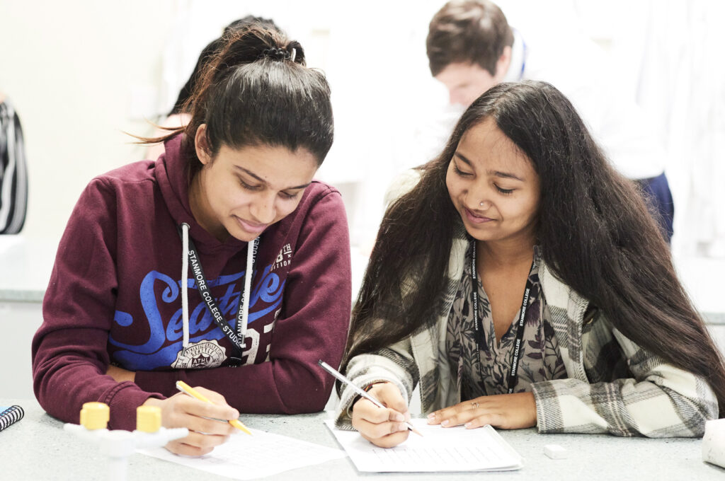 2 girls in classroom