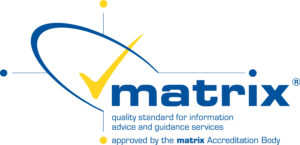 Matrix, quality standard for information advice and guidance services. approved by the matrix accreditation body logo