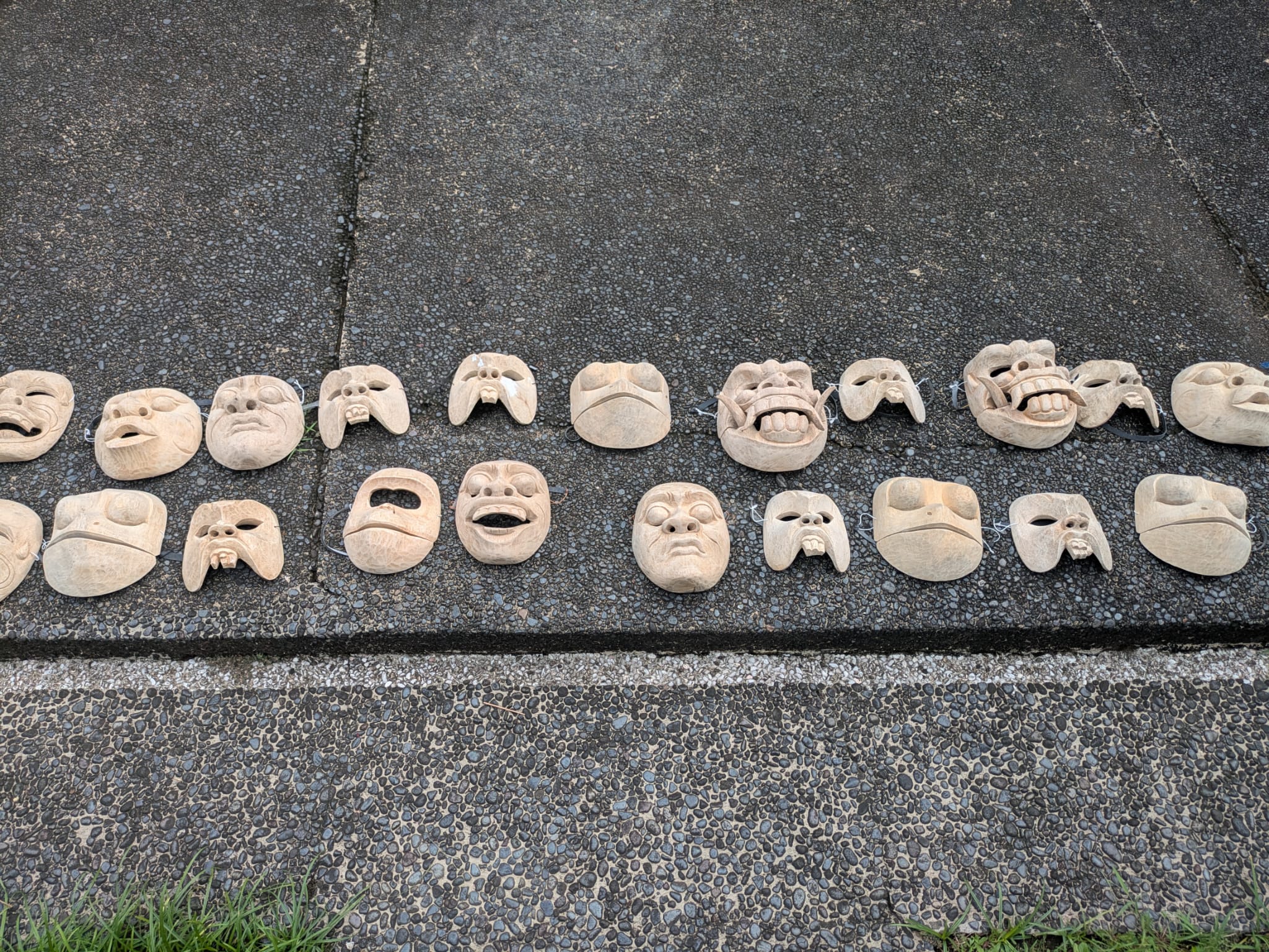 Stanmore College students selecting masks to paint in Bali.