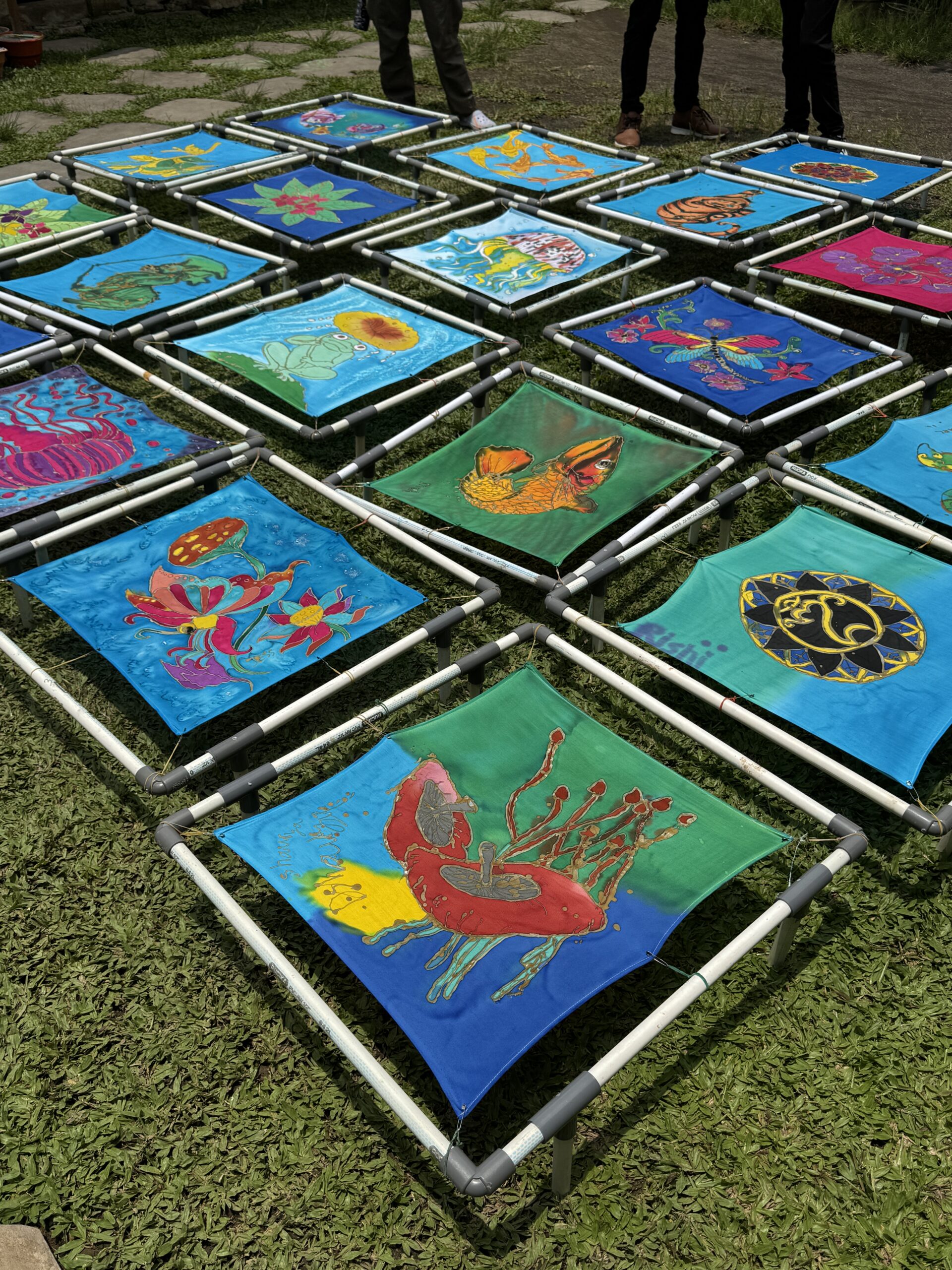 Colourful batik paint designs in Bali