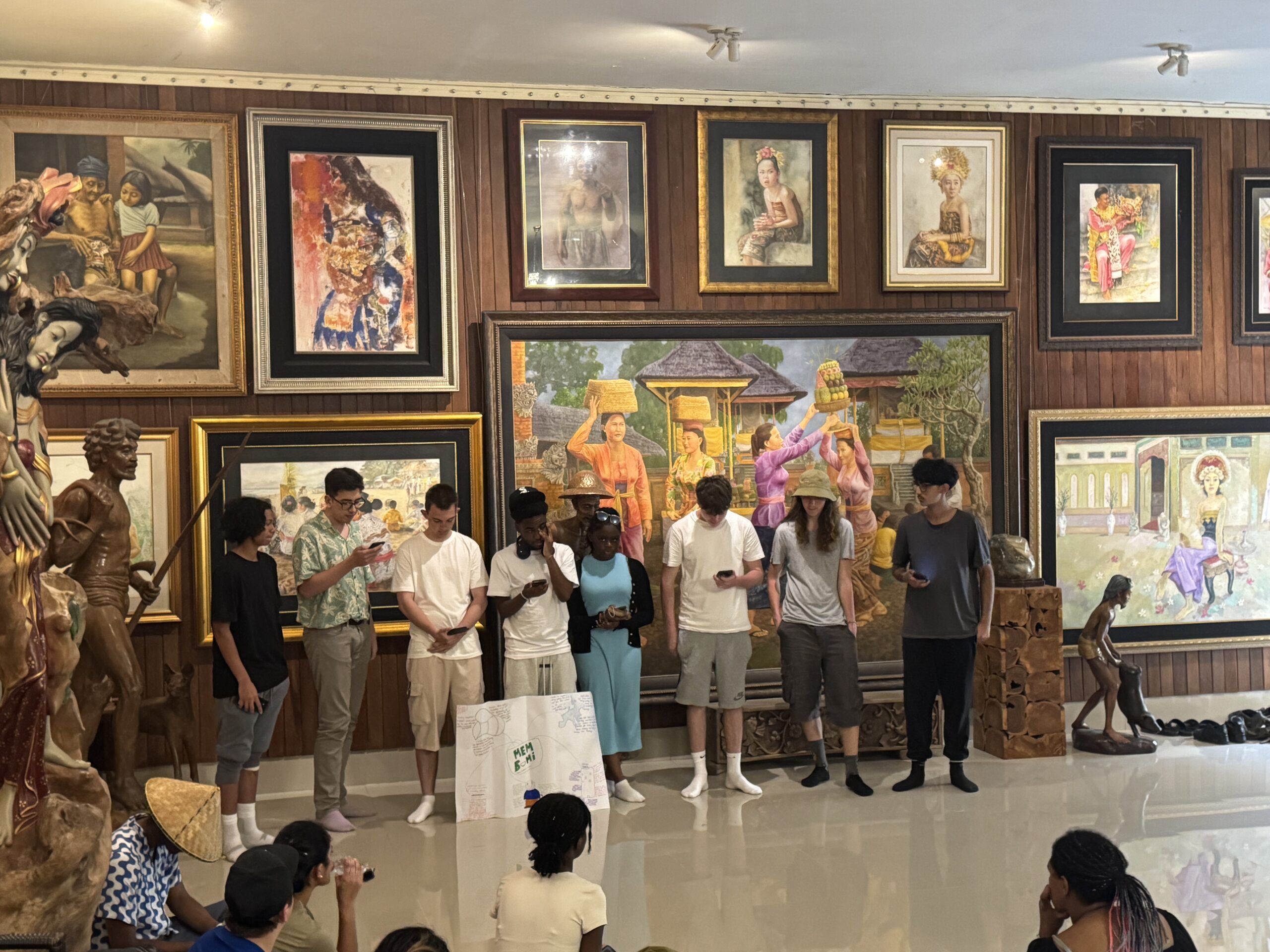 Students standing in front of Art Gallery in Bali