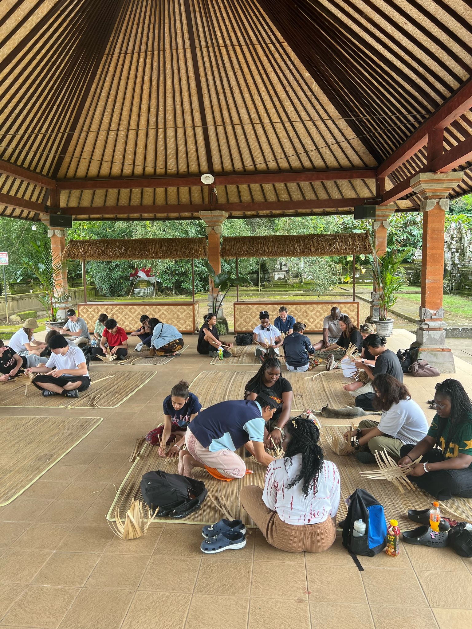 Students gathered for activities in Bali