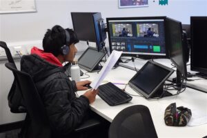 Student working on computer
