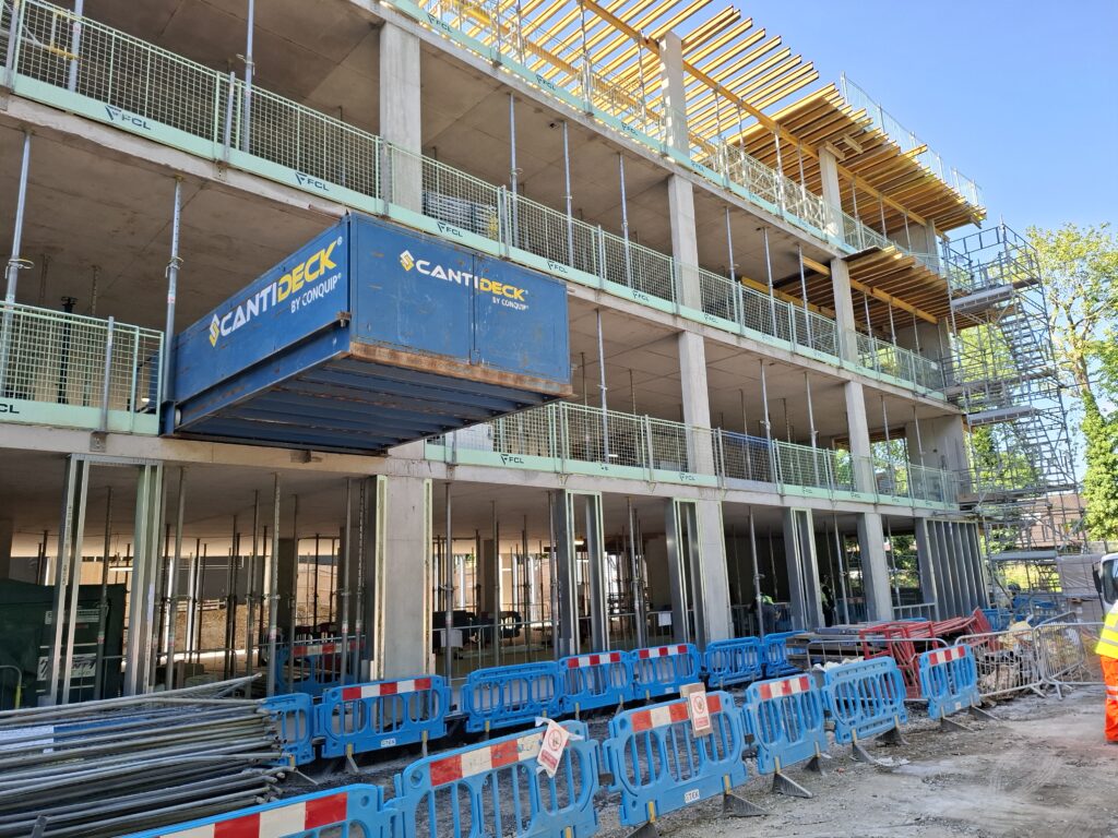 Picture of the start of steel framing system