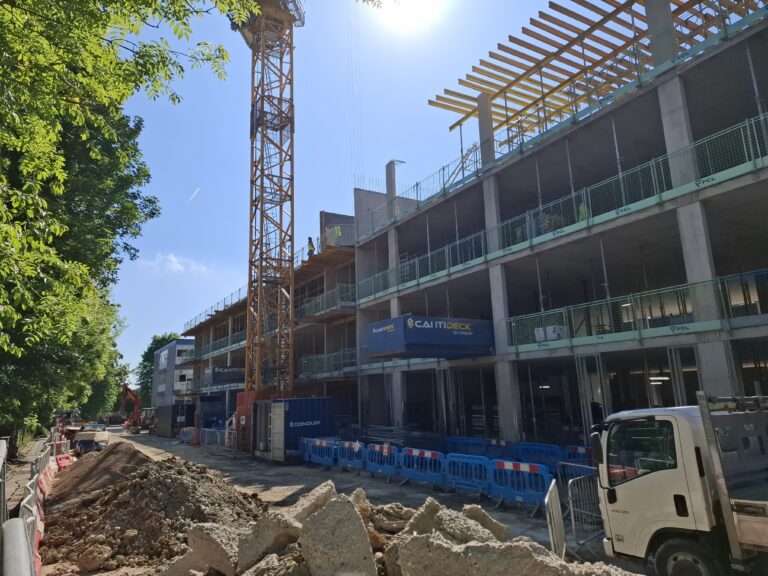 Picture of the start of steel framing system