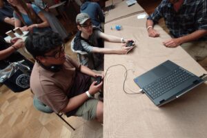 Media students at Game Design event.