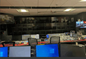 Desks at ITV studios.