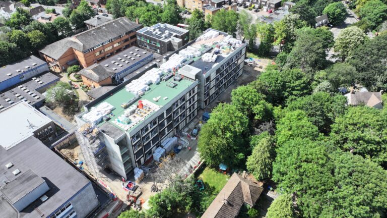 Drone footage of new build