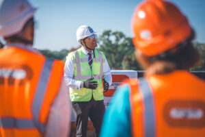 Stanmore College, Bouygues construction, new build event staff and guests.