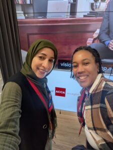 Staff Ruhina and Sharona at T Level event