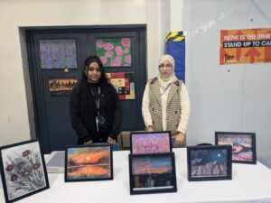 Staff and students at College Charity fundraiser event.