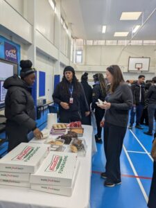 Staff and students at College Charity fundraiser event.