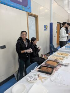 Staff and students at College Charity fundraiser event.