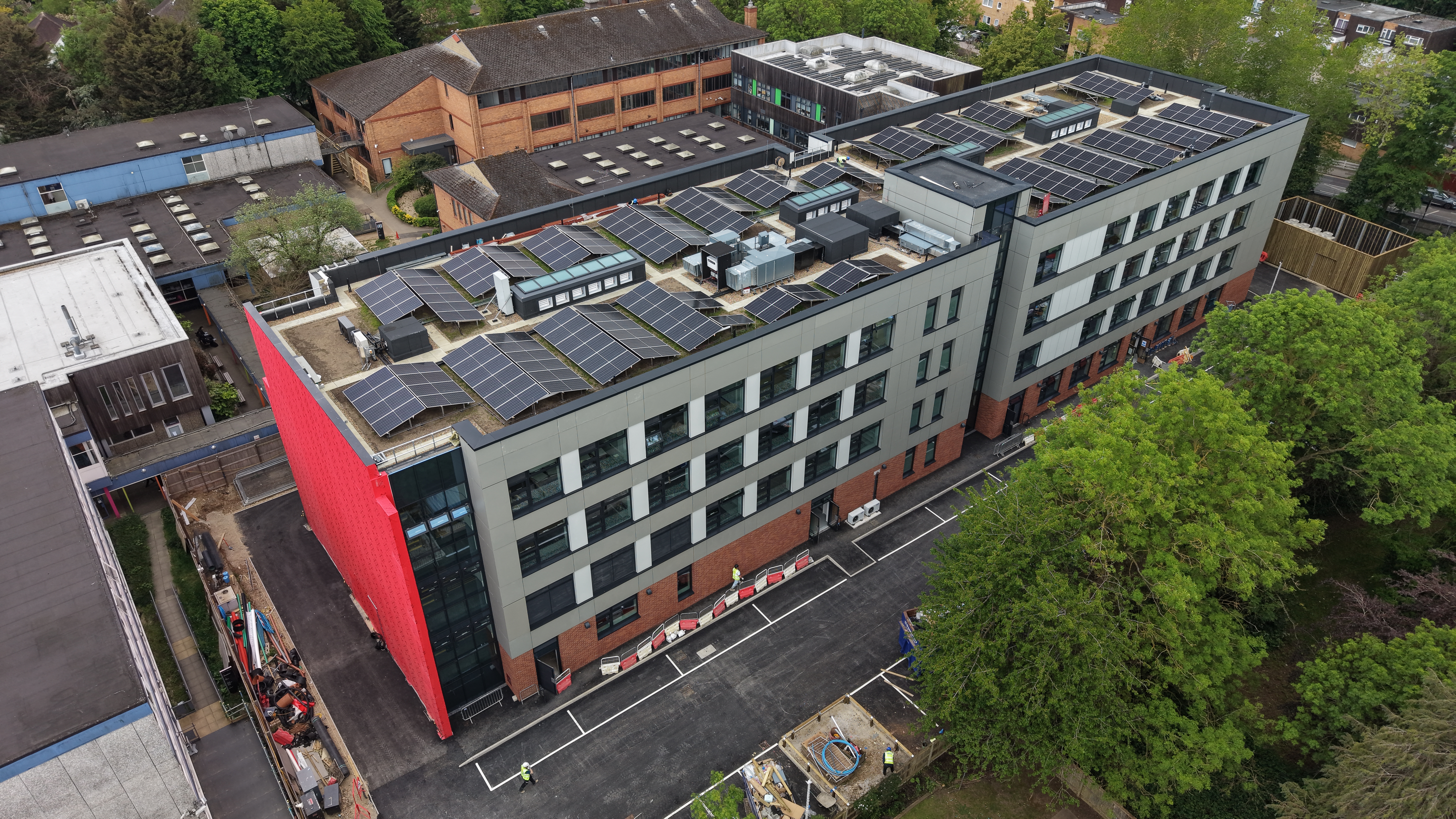 Drone footage of Block A & B