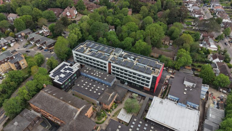 Drone footage of Block A & B